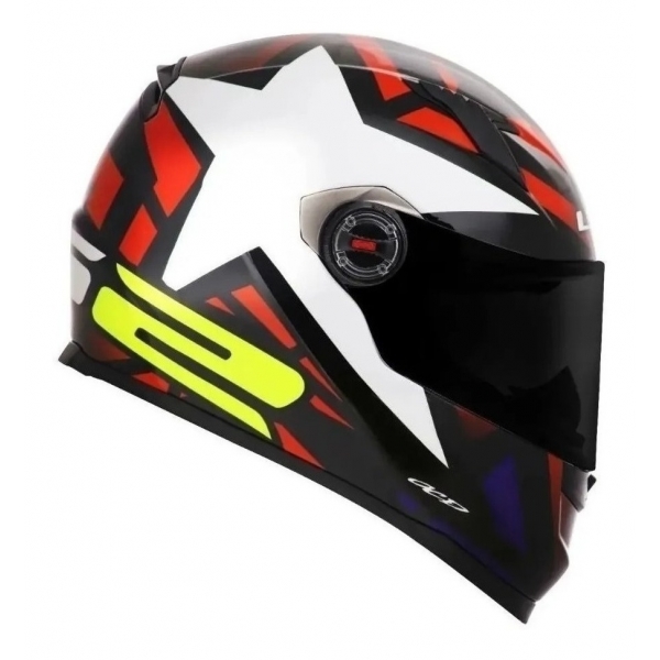 Capacete Moto Fechado Ls2 Ff358 Classic FF358 Starwar Esportivo C/ Selo Inmetro - Preto Vermelho