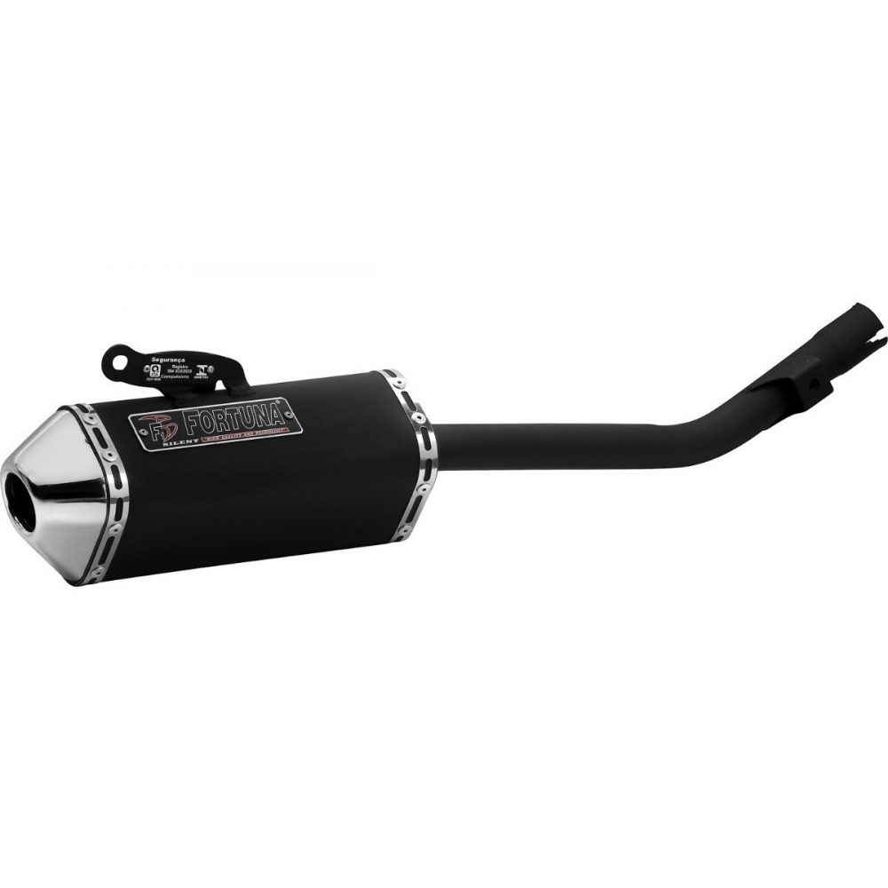 Escapamento Escape Esportivo Bros 160 Nxr160 Ponteira F1 Tri Oval Mini ( Curto ) Fortuna - Preto