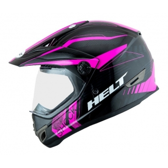 Capacete Feminino Esportivo Moto Helt Cross Vision Shock Off Road Com Viseira Selo Inmetro