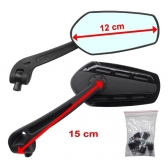 Par De Espelho Retrovisor Esportivo Preto Universal P/ Motos