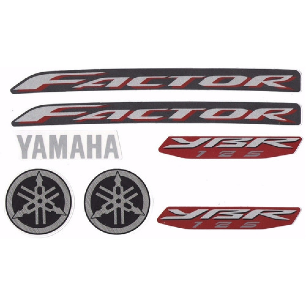 Kit Adesivos Ybr 125 Factor Vermelha 2009 Jogo Adesivo