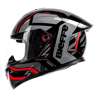 Capacete Moto Bieffe b12 B-12 Phanton Preto Vermelho Esportivo C/ Spoiler C/ Selo Inmetro Lançamento