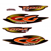 Kit Adesivos Faixas Moto Cg Titan 125 Ks 2001 Vermelha Jogo Adesivo