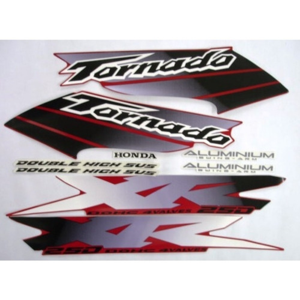 Kit Adesivos Xr 250 Tornado 2001 2002 Vermelha Jogo Adesivo
