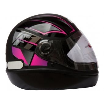 Capacete Moto Feminino Taurus Fórmula 1 Neo Preto Fosco Rosa