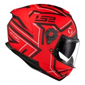 Capacete Moto Fechado Ls2 Ff808 Stream 2 Maze Esportivo C/ Óculos Interno Lançamento C/ Selo Inmetro - Vermelho Preto