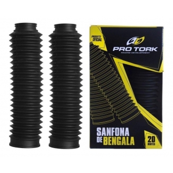 Sanfona Protetor Bengala Preta Moto Xre 190 Xtz 125 Dt 200 Bros 150 160  Nx 150 Nx 200 20 Dentes