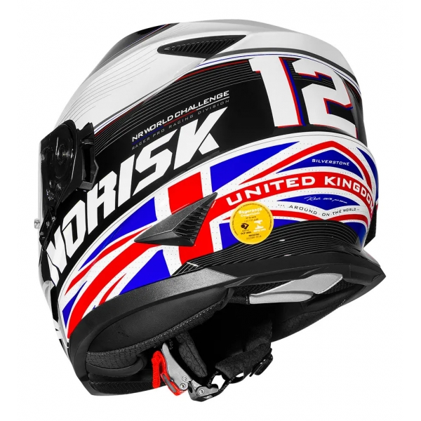 Capacete Moto Norisk Ff302 Soul Grand Prix Bandeira Inglaterra Reino Unido C/ Óculos C/ Selo Inmetro