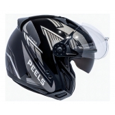 Capacete Moto Peels F21 Aviador Mirage Living Preto C/ Óculos Queixeira Removível Masculino Feminino