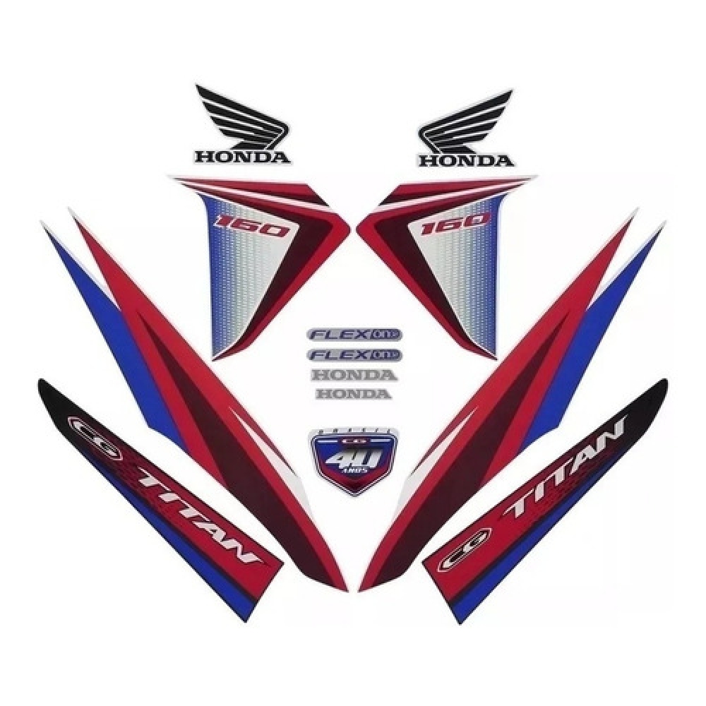 Kit Adesivos Faixa Honda Titan 160 Branca 2017 Jogo Adesivo