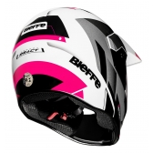 Capacete Moto Feminino Bieffe 3 Sport React Cross Trilha Branco Rosa C/ Selo Inmetro Lançamento