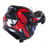 Capacete Moto Robocop Escamoteável Norisk Route FF345 Speedmax Articulado C/ Óculos E Selo Inmetro - Preto Vermelho Fosco