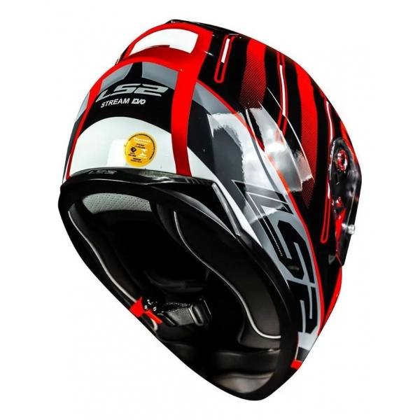Capacete Moto Fechado Ls2 Ff320 Stream Shadow Preto Vermelho C/ Óculos Interno C/ Selo Inmetro