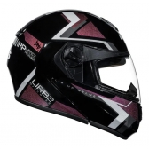 Capacete Moto Feminino Robocop Peels Urban U-Rb2 Discover Preto Rosa Camelão Escamoteável C/ Oculos
