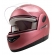 Capacete Moto Feminino Robocop Zarref By Taurus Custom Escamoteavel Rosa Jelly Revestido Couro C/ Selo Inmetro