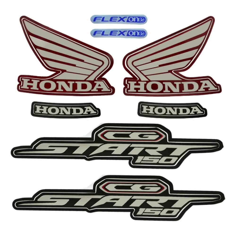 Kit Adesivos Faixas Moto Cg Start 150 Start150 2015 Vermelha Jogo Adesivo