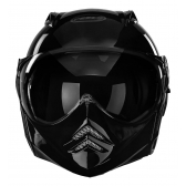 Capacete Moto Custom Peels F21 Mirage Classic Solid Piloto Aviador C/ Óculos Interno Queixeira Removível Lançamento - Preto Brilho