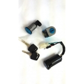 Jogo Chave Contato Ignição Moto Pop100 Pop 100 2007 08 09 10 11 12 13 14 2015 Kit C/ Travas Guidão e Banco