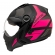Capacete Moto Feminino Custom Peels Mirage Living Vertice Aviador C/ Óculos Queixeira Removível - Preto / Rosa