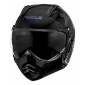 Capacete Moto Peels Mirage Edge Preto Camaleão Custom Aviador C/ Óculos Queixeira Removível Masculino Feminino