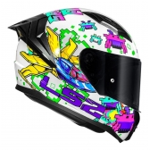 Capacete Moto LS2 FF810 Vigo Space Attack  Branco C/ Spoiler Masculino Feminino Lançamento