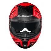 Capacete Moto Fechado Ls2 Ff808 Stream 2 Maze Esportivo C/ Óculos Interno Lançamento C/ Selo Inmetro - Vermelho Preto