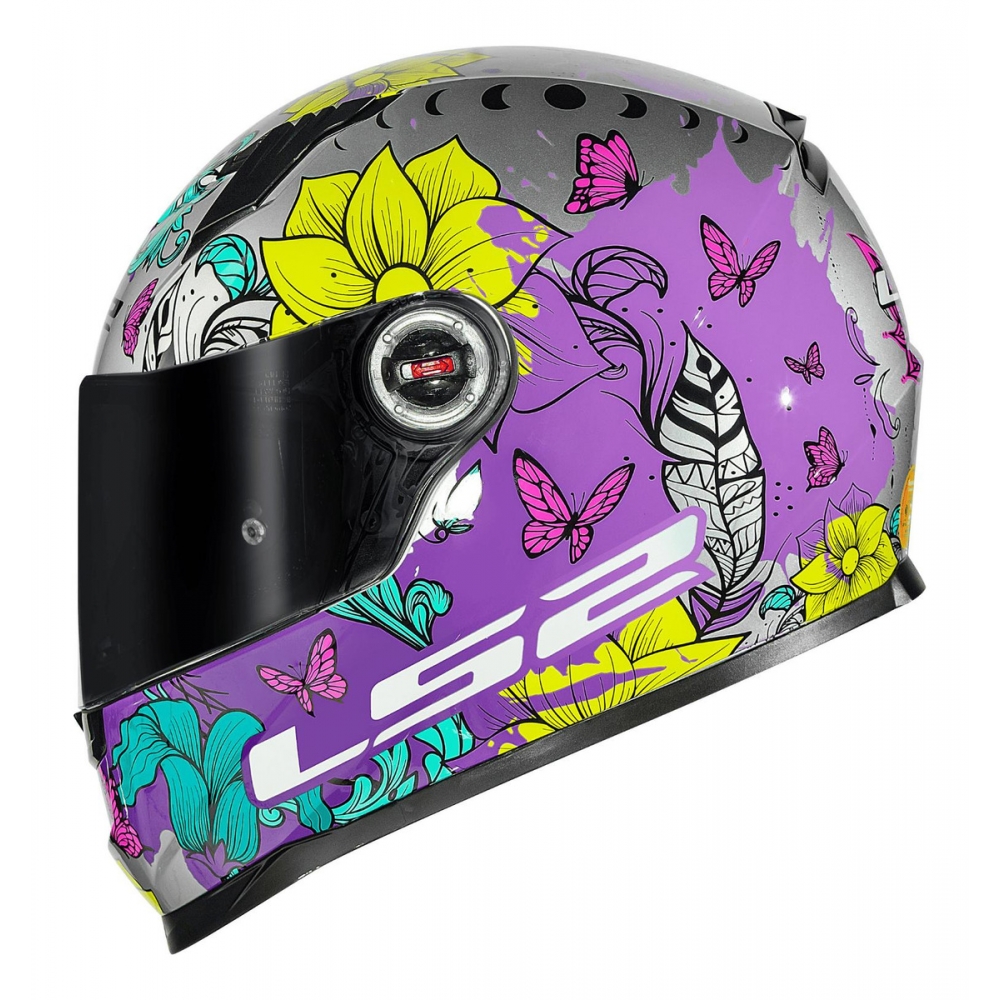 Capacete Moto Ls2 Ff358 Classic Dreamcatcher Apanhador Sonhos Prata Rosa Masculino Feminino Esportivo