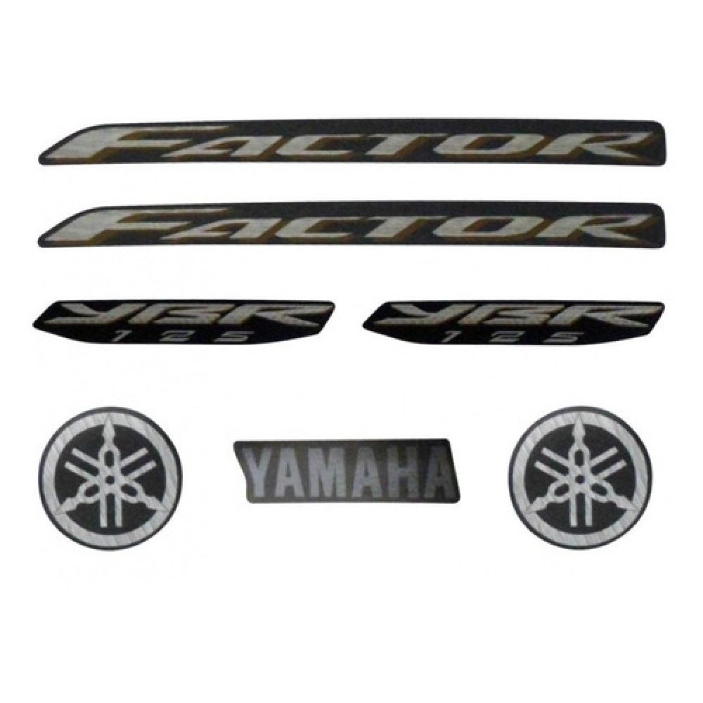 Kit Adesivos Faixa Ybr 125 Factor Preta 2010 Jogo Adesivo