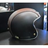 Capacete Aberto Custom Bieffe B45 Harley Old School Vintage Cafe Racer Preto Couro Marrom C/ Selo Inmetro