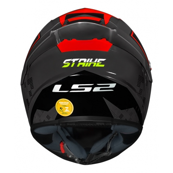 Capacete Moto LS2 FF358 Classsic S Striker Titanium Vermelho C/ Spoiler Masculino Feminino Lançamento