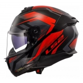 Capacete Moto Fechado Ls2 Ff808 Stream 2 Fury Preto Vermelho C/ Óculos Interno C/ Selo Inmetro