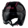 Capacete Moto Feminino Peels Mirage Edge Preto Rosa Custom Aviador C/ Óculos Queixeira Removível