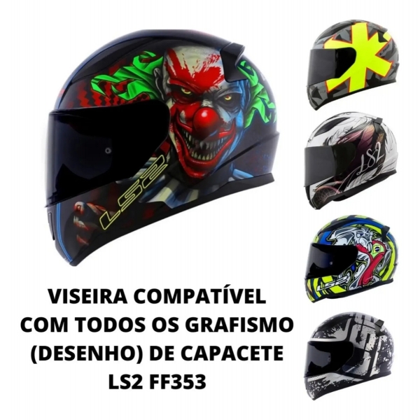 Viseira Cristal Capacete Ls2 Ff800 Storm Ff320 Stream Ff353 Rapid Ff810 Vigo Anti Risco Original - Cristal Transparente