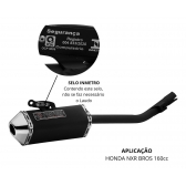 Escapamento Escape Esportivo Bros 160 Nxr160 Ponteira F1 Tri Oval Mini ( Curto ) Fortuna - Preto