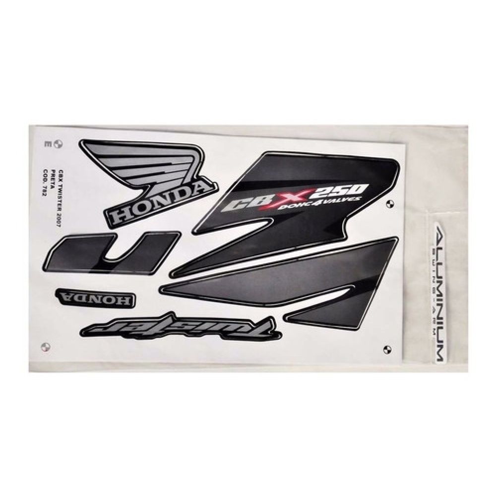 Kit Adesivos Faixa Cbx 250 Twister 2007 Preta Jogo Adesivo