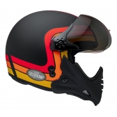 Capacete Moto Aberto Peels F-21 F21 Click Yesterday Vintage Retro C/ 2 Viseiras Queixeira Removível - Vermelho Fosco
