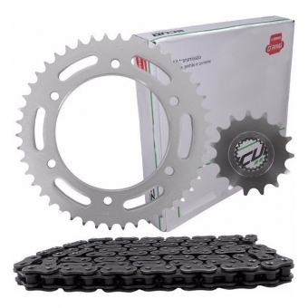 Kit Relação Transmissão Moto Titan 160 Fan 160 Start 160 Aço 10415 ( Corrente Com Retentor / Coroa / Pinhão )