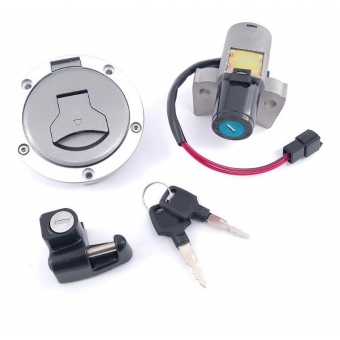Kit Chave Contato Miolo Ignição Moto Xre 300 2016 2017 2018 C/ Tampa Tanque E Trava Modelo Original