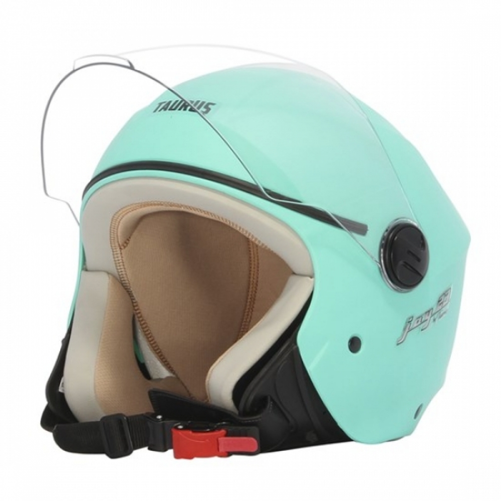 Capacete Moto Aberto Joy 23 San Marino By Taurus Custom Vintage Verde Jade C/ Acabamento Couro