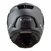 Capacete Moto Articulado Robocop LS2 FF902 Scope Monocolor Titanium Fosco Escamoteável C/ Óculos - Preto Fosco