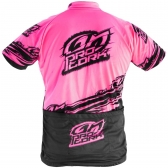 Camisa Camiseta Feminina Ciclismo Blusa Bike Line Rosa Preta - Rosa