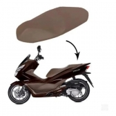 Capa De Banco Moto PCX 150 2017 2018 2019 2020 2021 2022 2023 Modelo Original Caramelo Bege - Bege / Caramelo