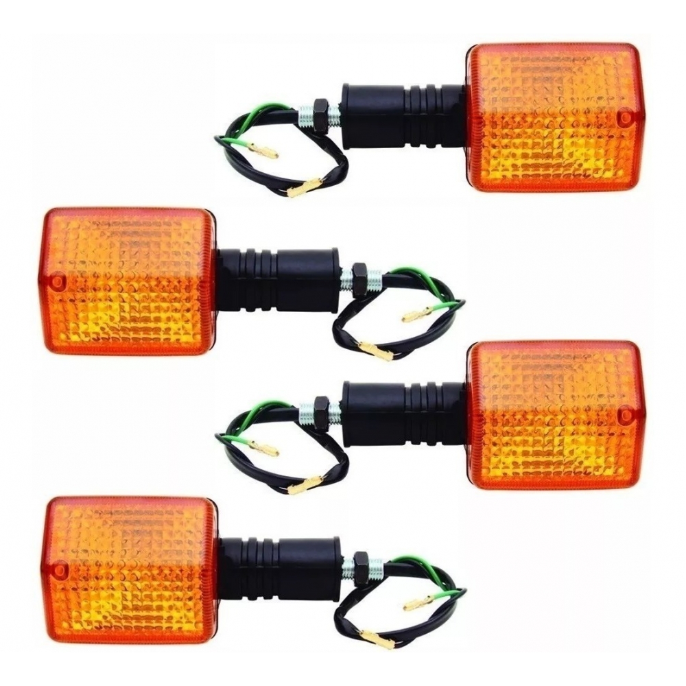 Pisca Seta Sinaleira Moto Cbx 200 Strada Nx 150 Nx 200 Jogo C/ 4 Piscas Modelo Original Lente Âmbar