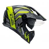 Capacete Moto Bieffe Big B Trail Defender Cross Preto Amarelo C/ Óculos Sol Lançamento