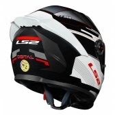 Capacete Moto Fechado LS2 FF358 Classsic S Digital Striker C/ Spoiler Masculino Feminino Lançamento - Branco Preto