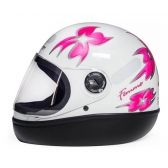 Capacete Feminino Taurus San Marino Formula 1R C/ Flor Femme Modelo Novo - Branco