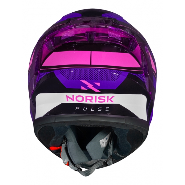 Capacete Moto Feminino Norisk Flow Pulse Roxo Rosa C/ Spoiler + Viseira Extra Lançamento
