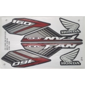 Kit Adesivos Faixas Honda Fan 160 Preta 2019 Jogo Adesivo