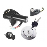 Kit Chave Contato Miolo Ignição Moto Ybr Factor 125 2009 2010 2011 2012 2013 Jogo Mod Original C/ Tampa Tanque e Trava