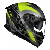 Capacete Moto Esportivo Fechado Norisk Strada 2 St Titanio Preto Amarelo C/ Óculos Interno Lançamento